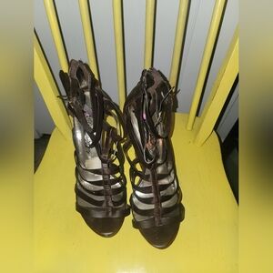 Elegant Brown Strappy Women's Heels